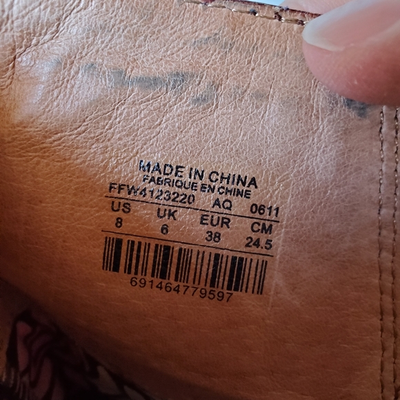 Vintage Fossil Brand 70's Style Boho Genuine Leather Boots Western Festival 8 - Picture 6 of 13